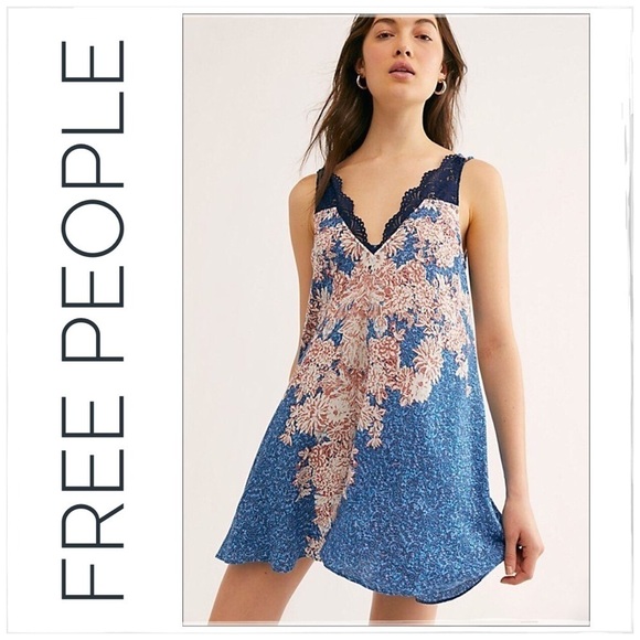 NWT Free People Blue Morning Sun Slip Dress - Picture 1 of 4